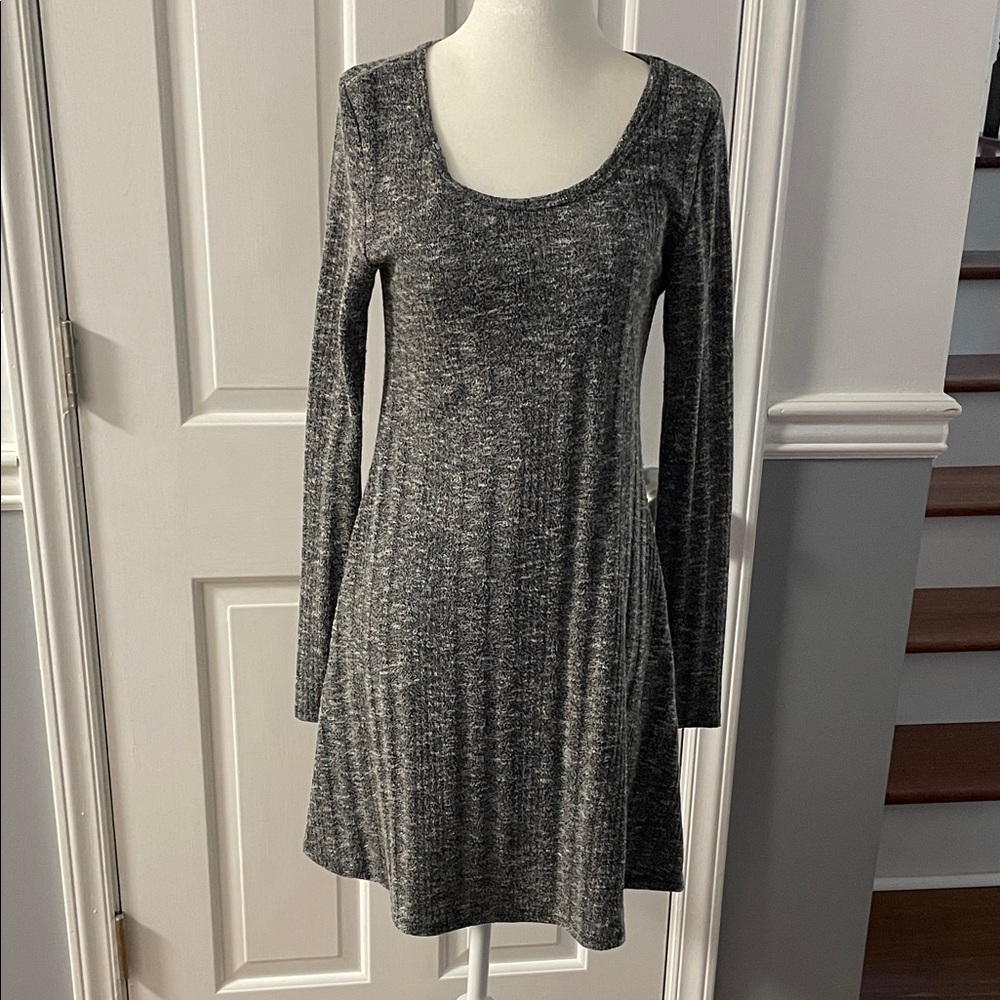 Feathers Heather Gray Long Sleeve Dress